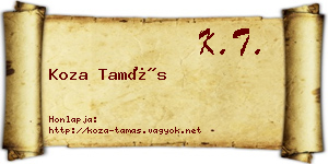 Koza Tamás névjegykártya